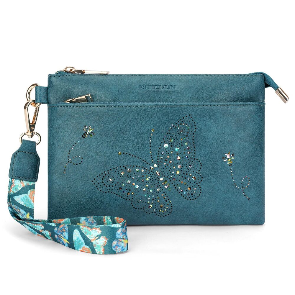 6005 Wristlet Wallets Clutch Purses , Slim RFID Blocking Cell Phone Wallet